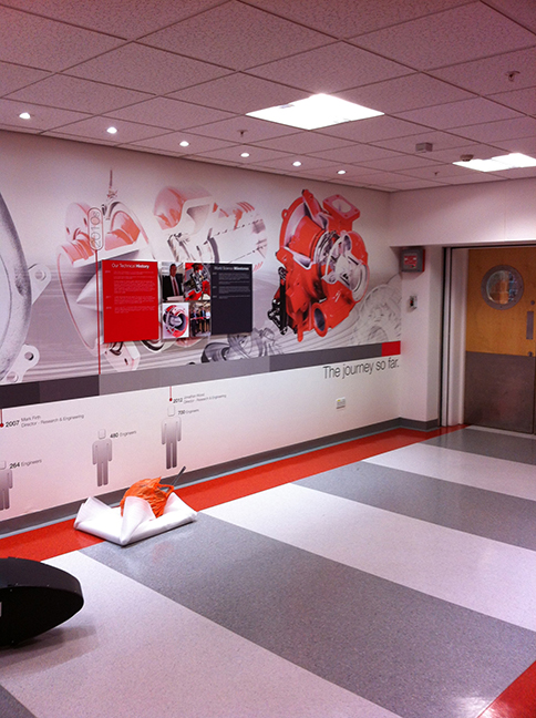 printed wallpaper and acylic panels for CTT